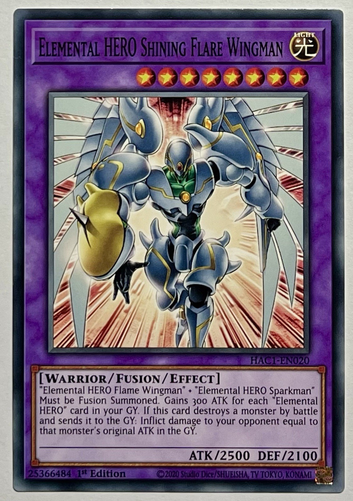 Elemental Hero Shining Flare Wingman HAC1-EN020(NM) 1st Edition Common TCG
