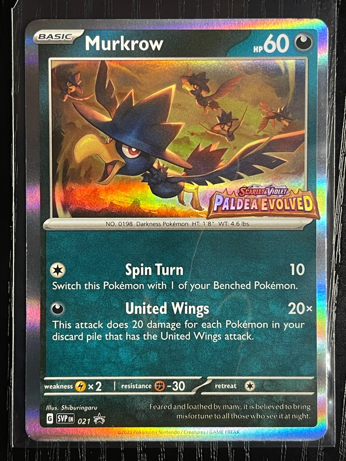 Murkrow 021 (Paldea Evolved Prerelease Promo) Lightly Played Pokemon TCG