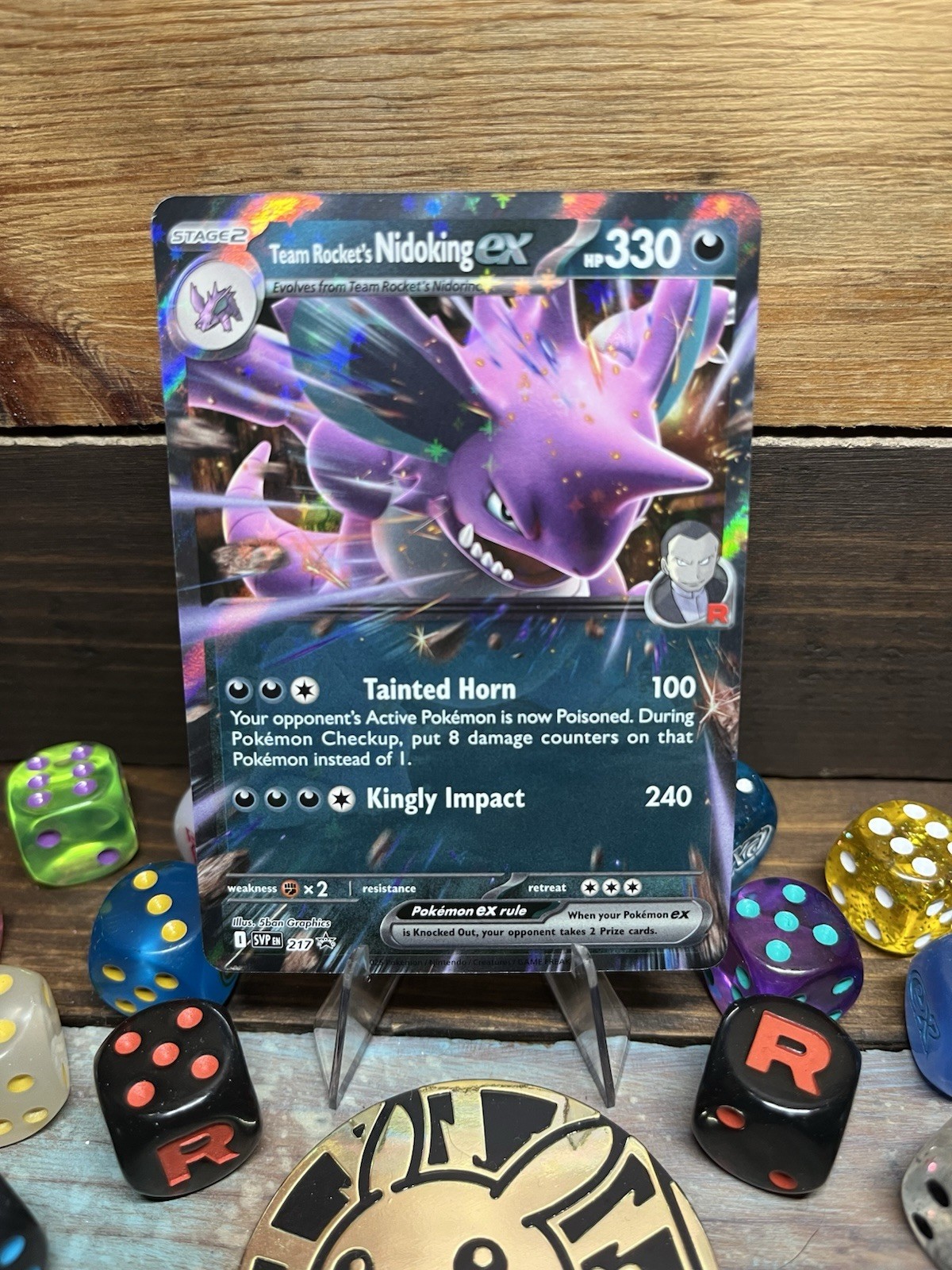Team Rocket’s Nidoking ex 217 SVP Scarlet & Violet Promo Pokemon Card NM Holo