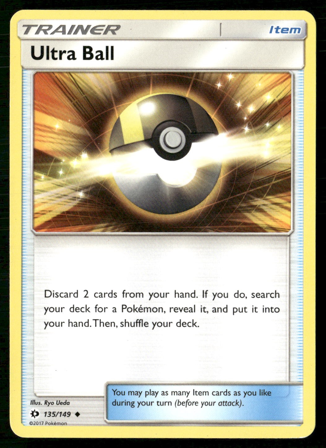 Ultra Ball 135/149 Uncommon SM Base Set Pokemon Heavily Played