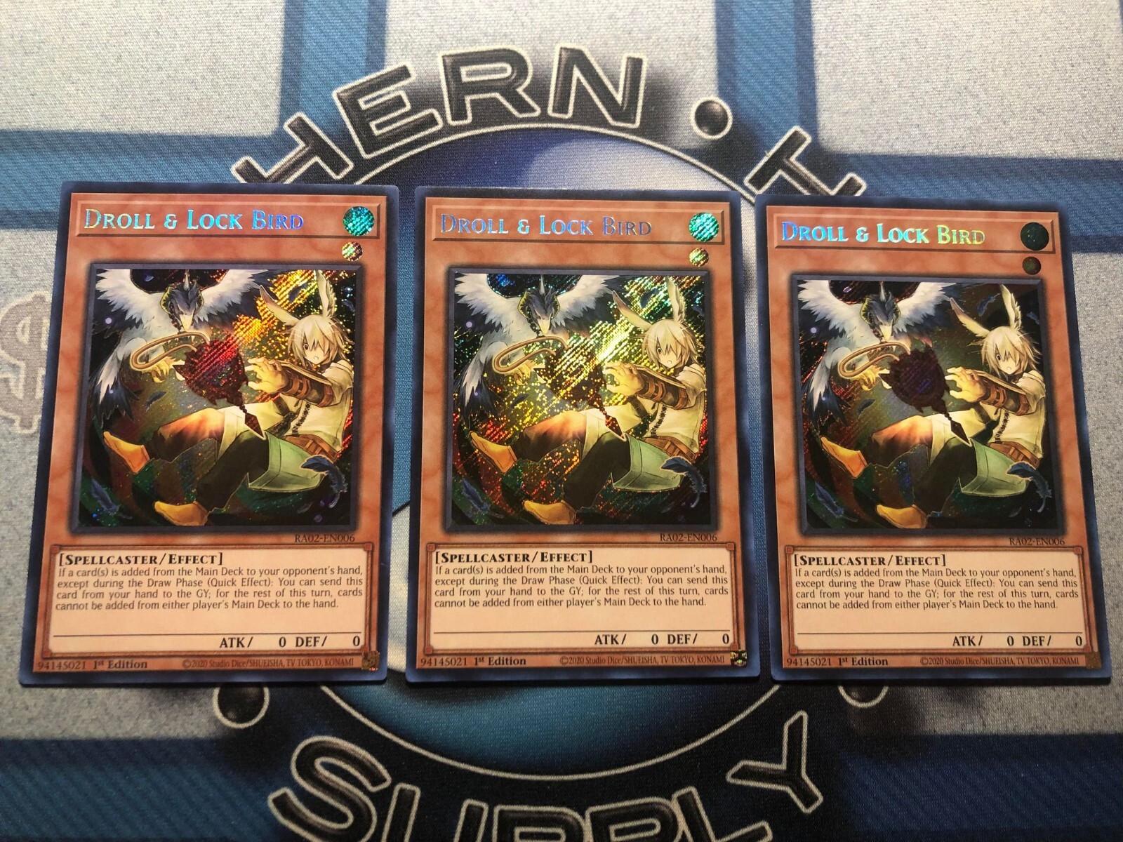 *** 3X DROLL & LOCK BIRD 3X *** ALTERNATE ART SECRET RARE SET RA02-EN006 YUGIOH!