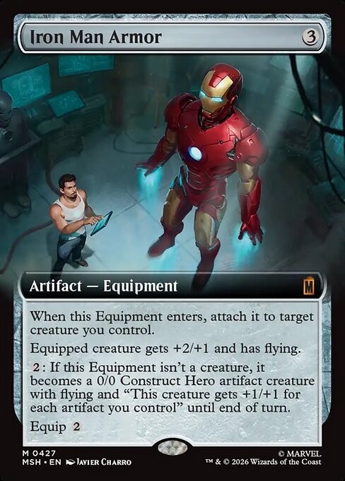 Iron Man Armor (Extended Art) – 427 – MSH – NM – MTG Magic the Gathering