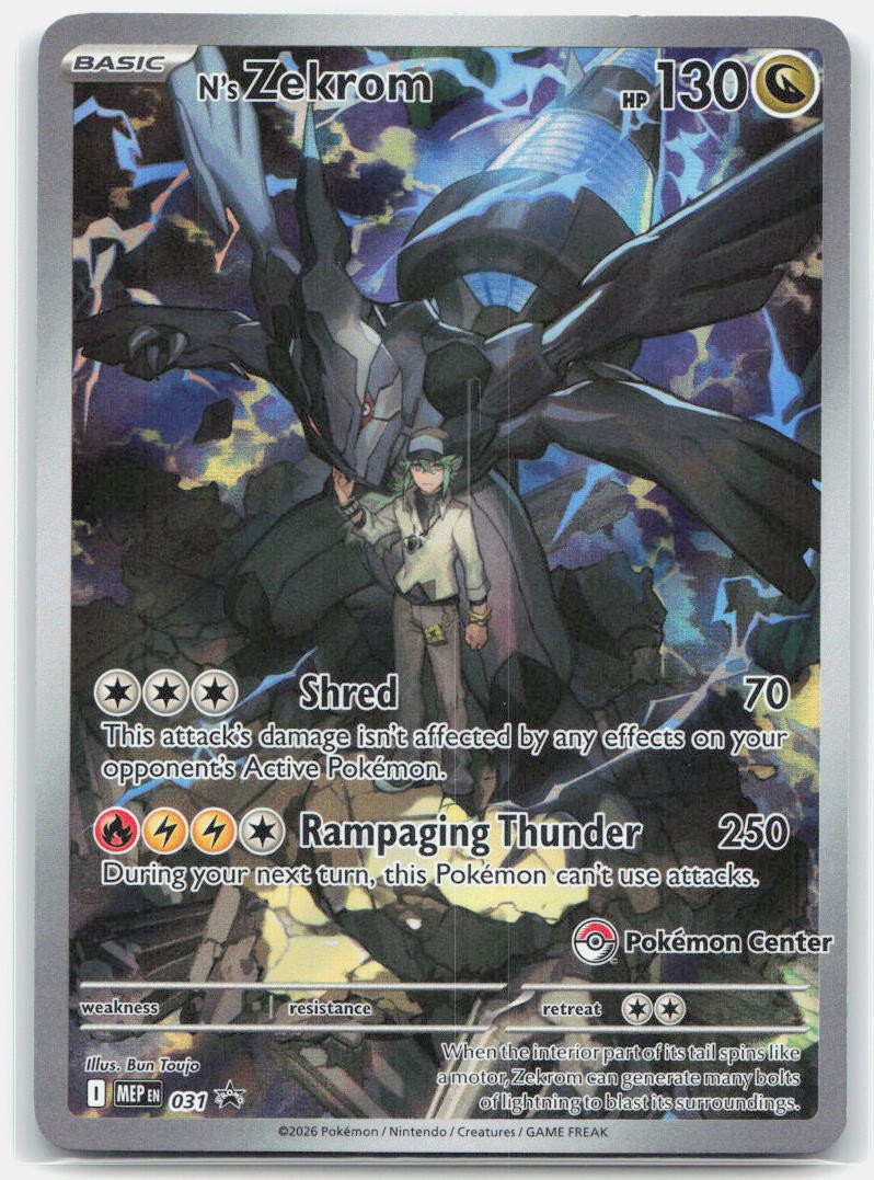 N’s Zekrom Pokemon Center Exclusive Promo Mega Evolution Promo 031 NM Bun Toujo
