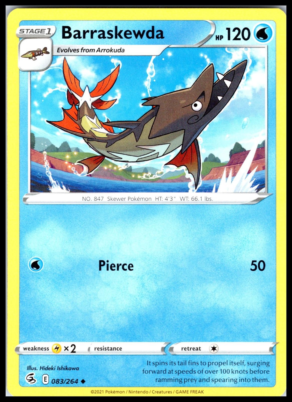 BARRASKEWDA – Pokemon – Hideki Ishikawa 083/264 FST Fusion Strike – NM/M