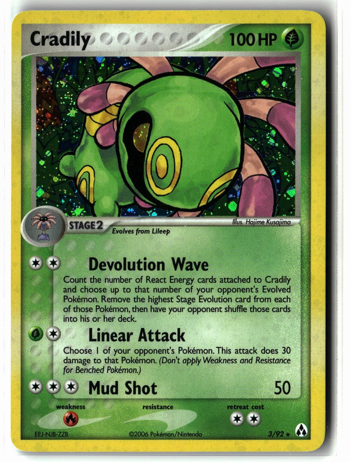 2006 Cradily ⭐️ 3/92 Holo Vintage Rare Legend Maker Pokemon NM