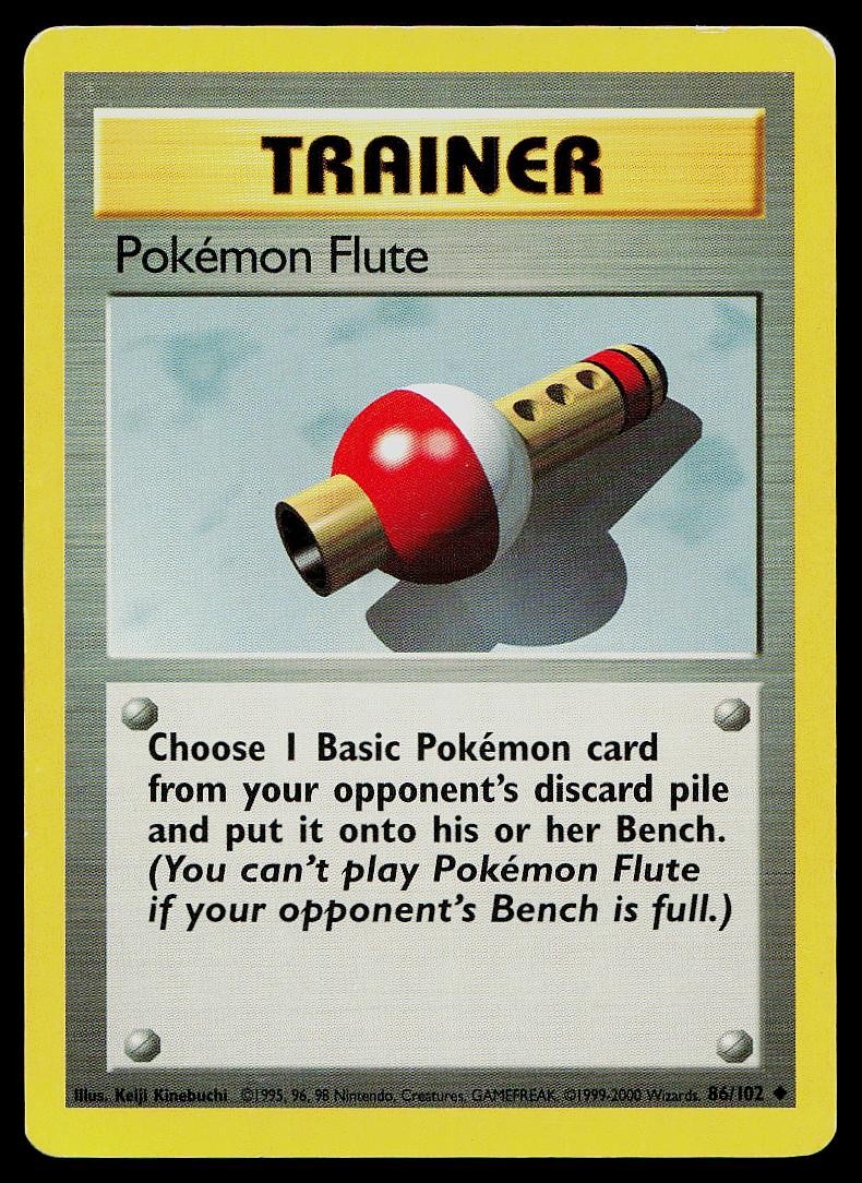 Pokemon Card Base Set Pokemon Flute 86/102 1999-2000 4th Print UK Exclusive