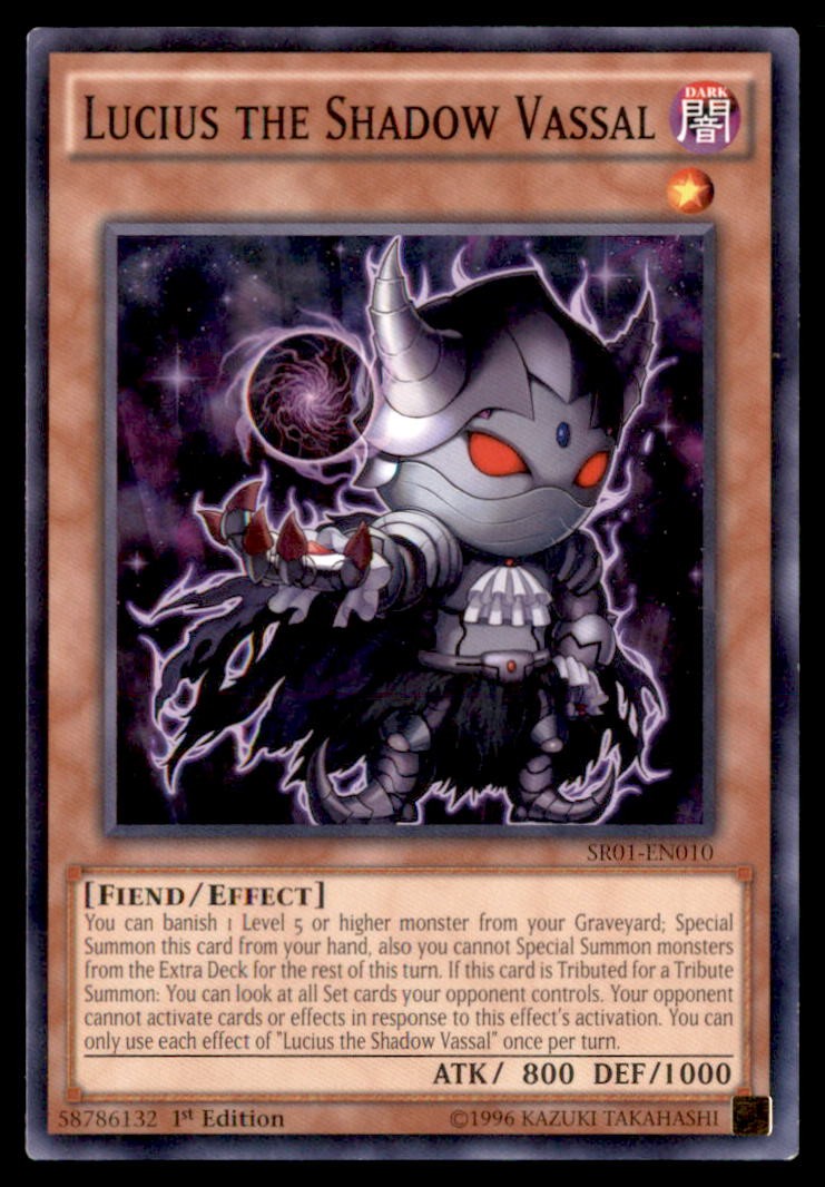 Yu Gi Oh! Lucius the Shadow Vassal SR01 EN010 SR01 1st Edition Regular