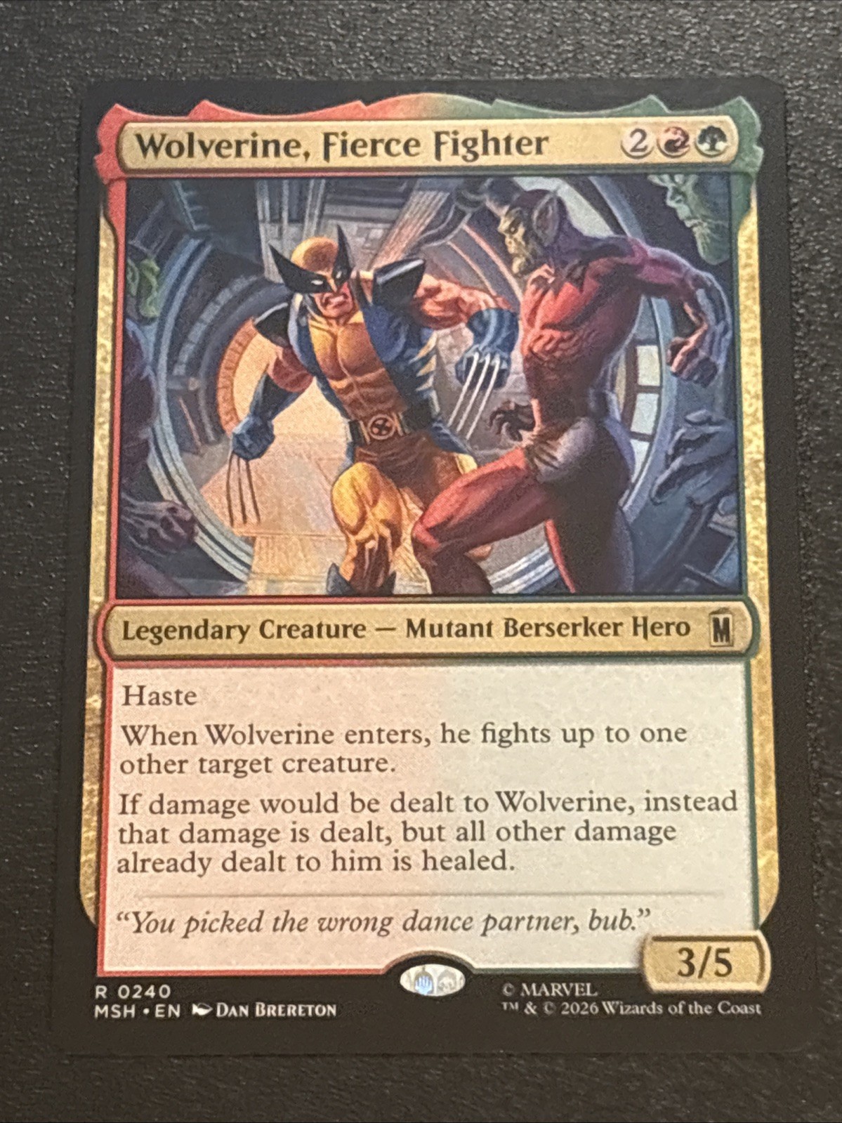 MTG Marvel Super Heroes Wolverine, Fierce Fighter 0240 Rare