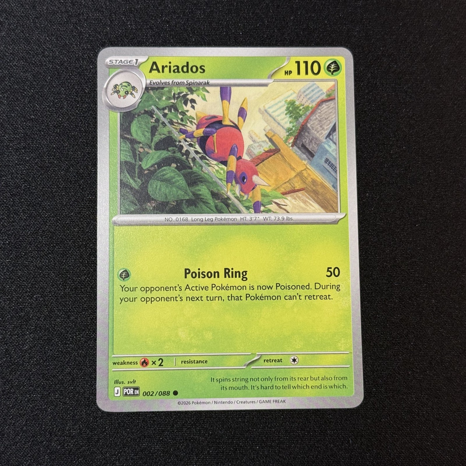 Ariados 002/088 Pokémon ME03: Perfect Order Regular (NM)