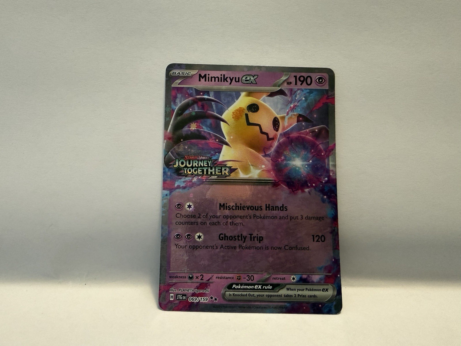 Pokemon Journey Together Stamped Mimikyu EX Holo 069/159