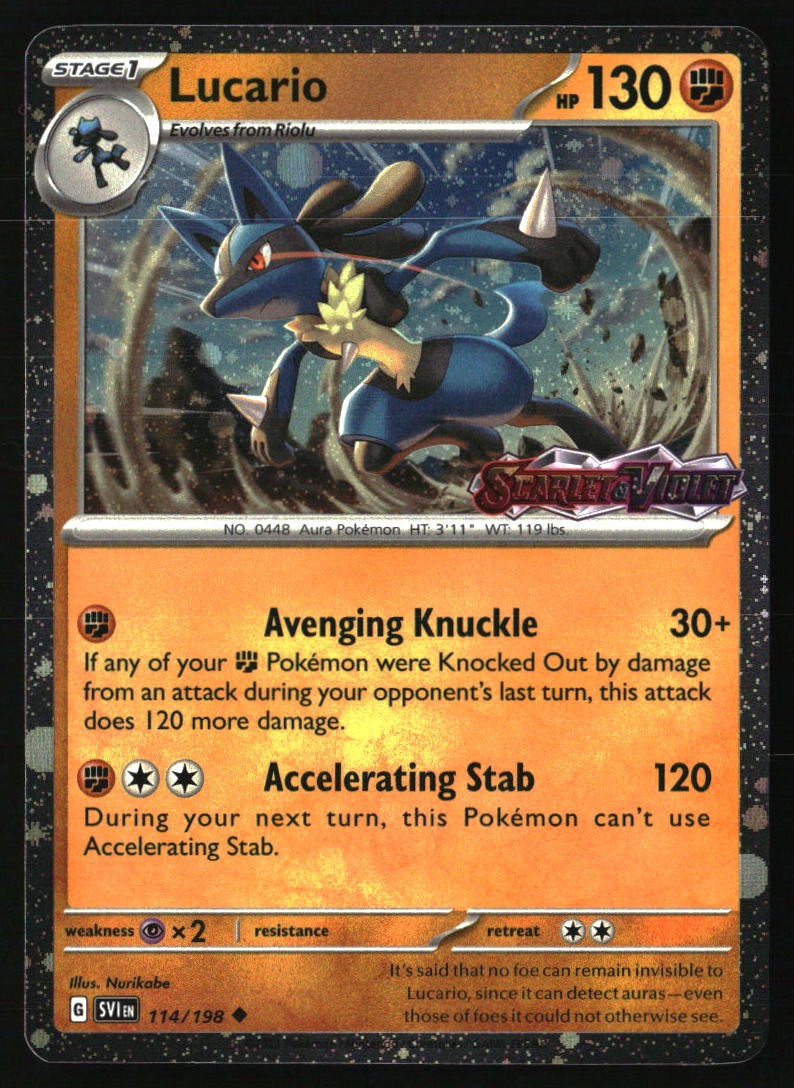 Lucario Scarlet & Violet Stamp promo 114/198 NM