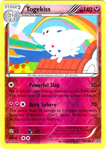 Lightly Played Togekiss – 45/108 – Rare – Reverse Holo Pokemon Roaring Skies