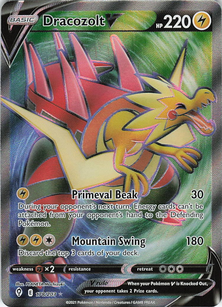 Dracozolt V 178/203 Ultra Rare Evolving Skies Pokemon Holo Near Mint