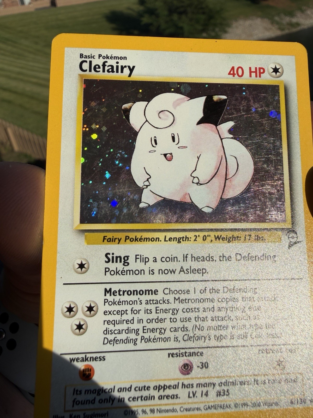 Clefairy 6/130 Base Set 2 Holo Rare Vintage Pokemon Card WOTC TCG English MP