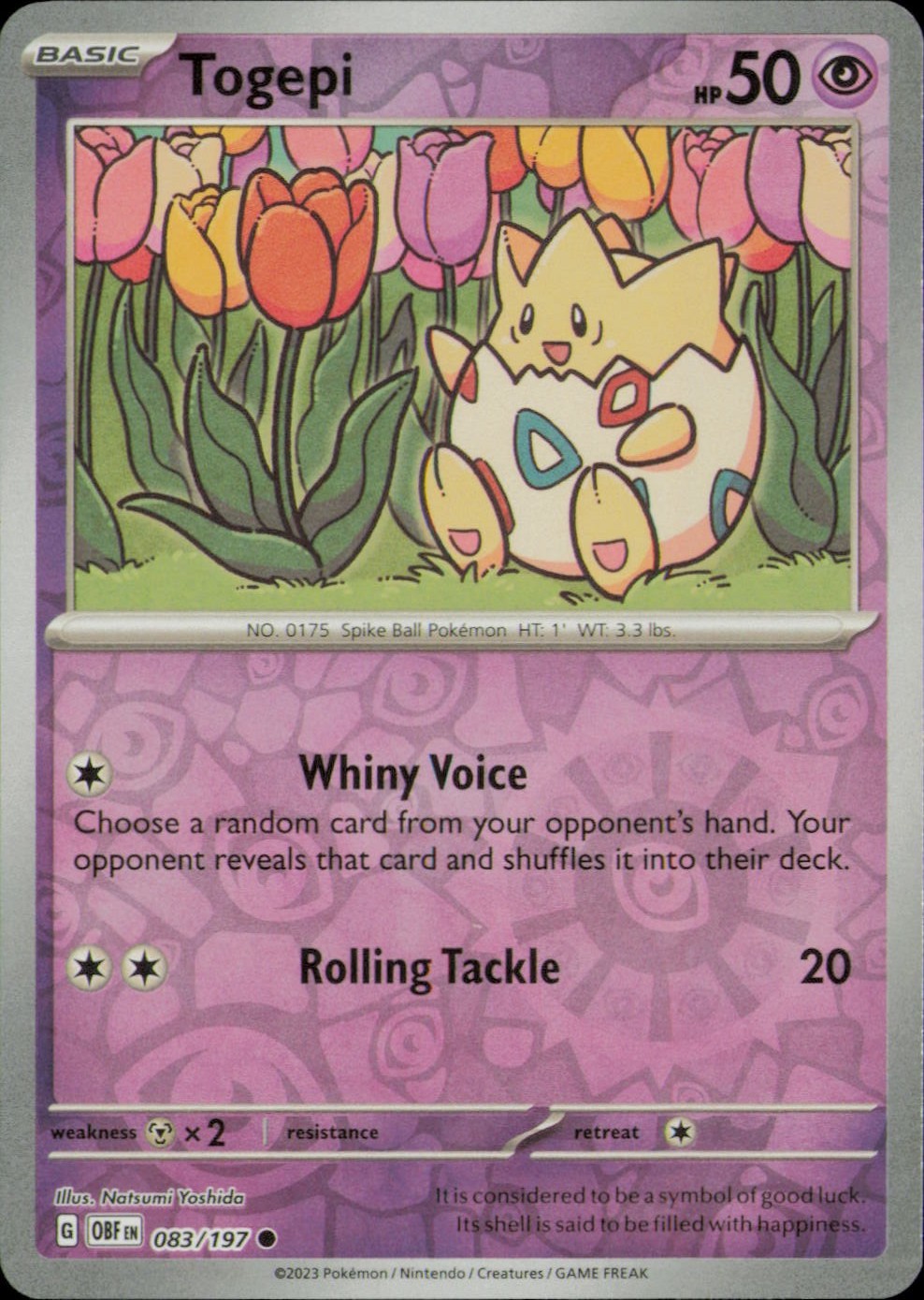 TOGEPI 083/197 COMMON OBSIDIAN FLAMES POKEMON REVERSE HOLO NM