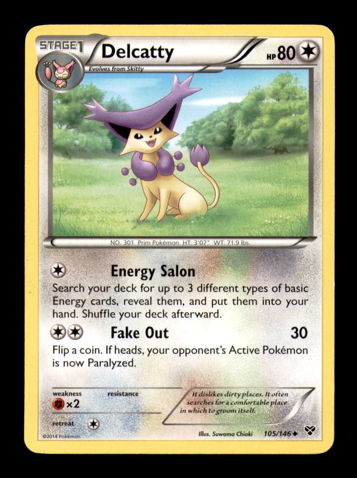 Delcatty 105/146 Uncommon XY Pokemon Moderately Played