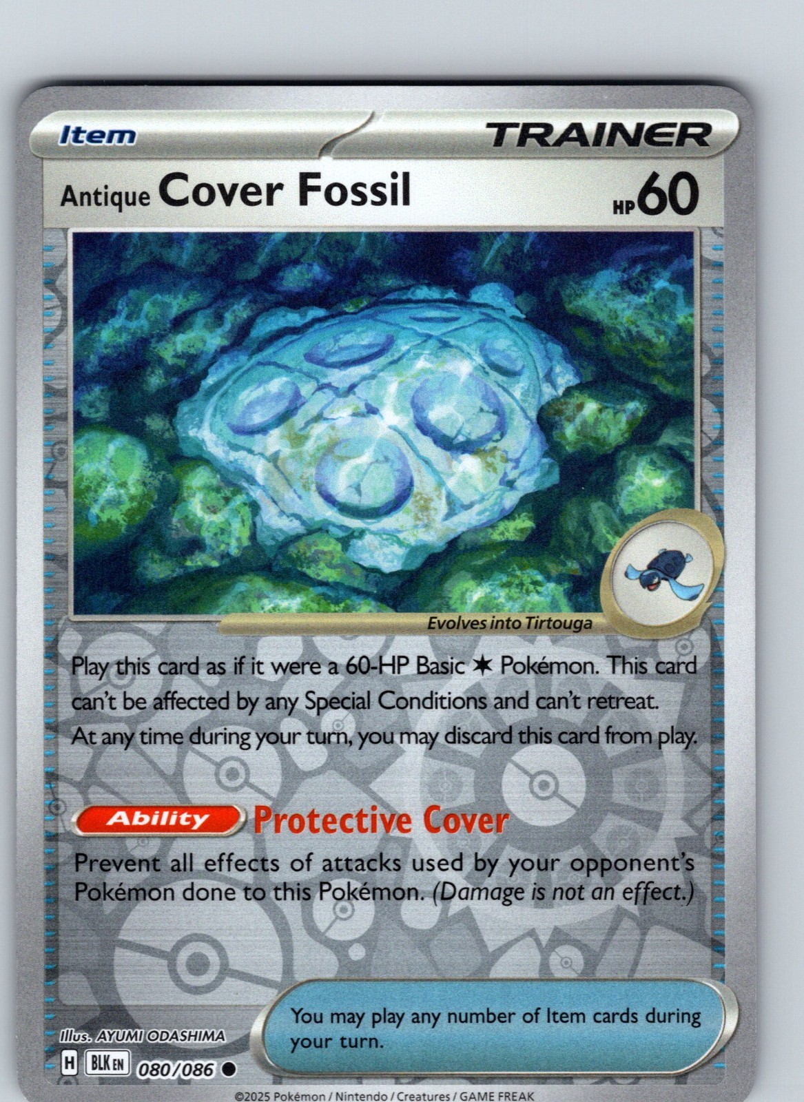 Antique Cover Fossil 80/86 2025 Black Bolt Reverse Holo Common