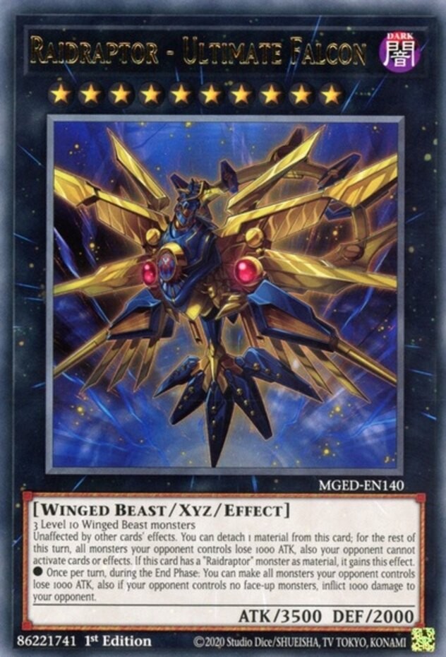 Raidraptor – Ultimate Falcon – MGED-EN140 – Rare – 1st Edition – Near Mint