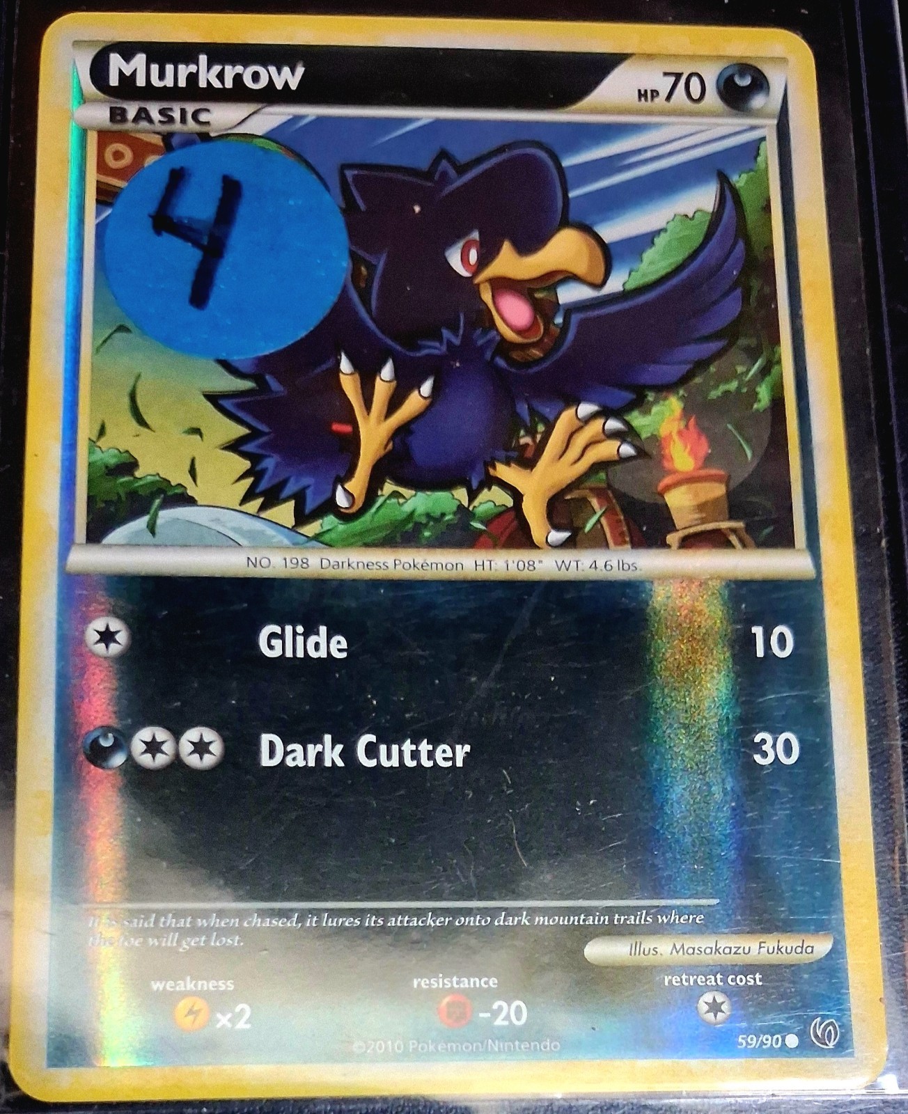 Murkrow 59/90 Undaunted Reverse Holo Pokemon Card MP