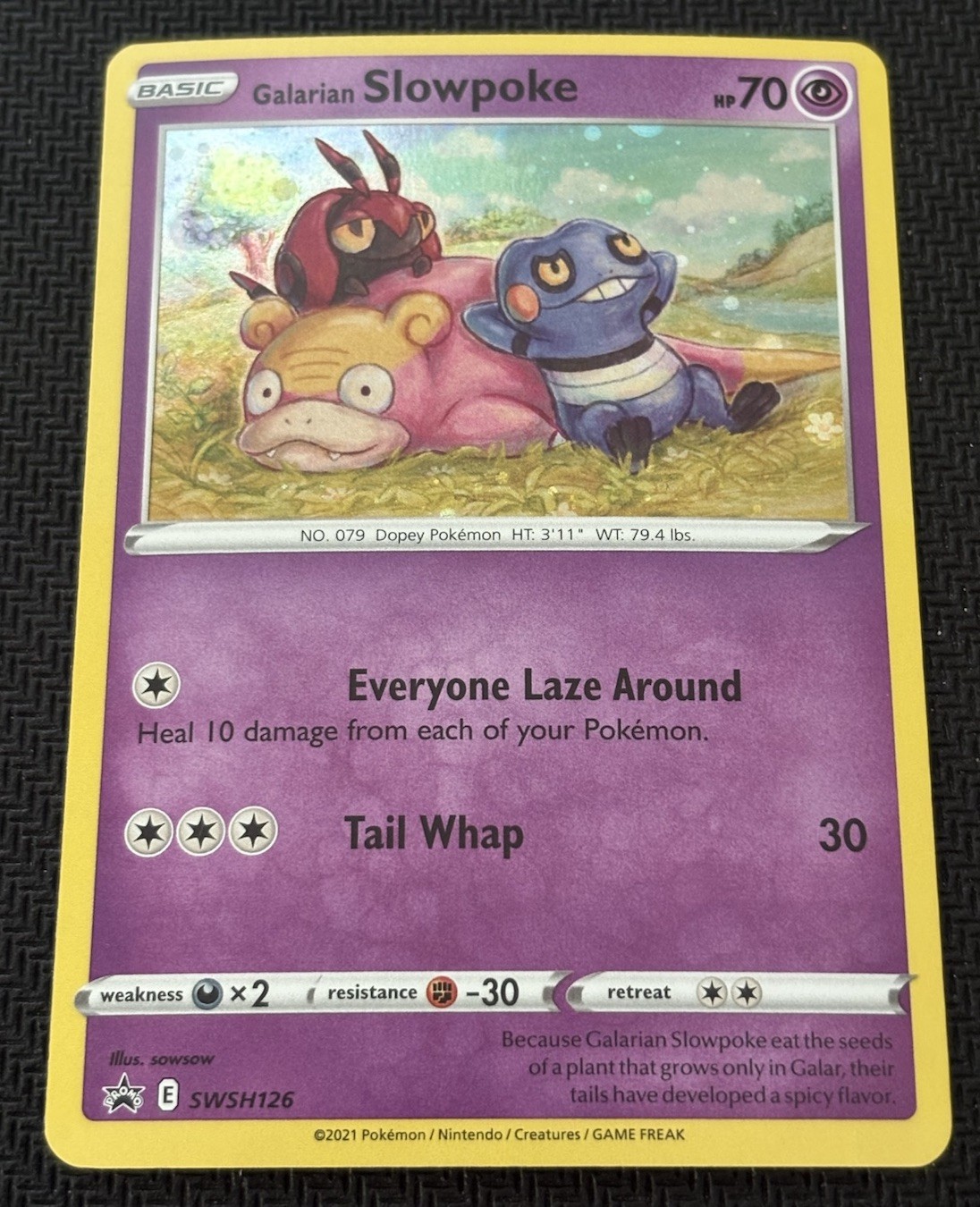 Pokémon TCG – Galarian Slowpoke Sword & Shield Promo SWSH126 Cosmo Holo – NM