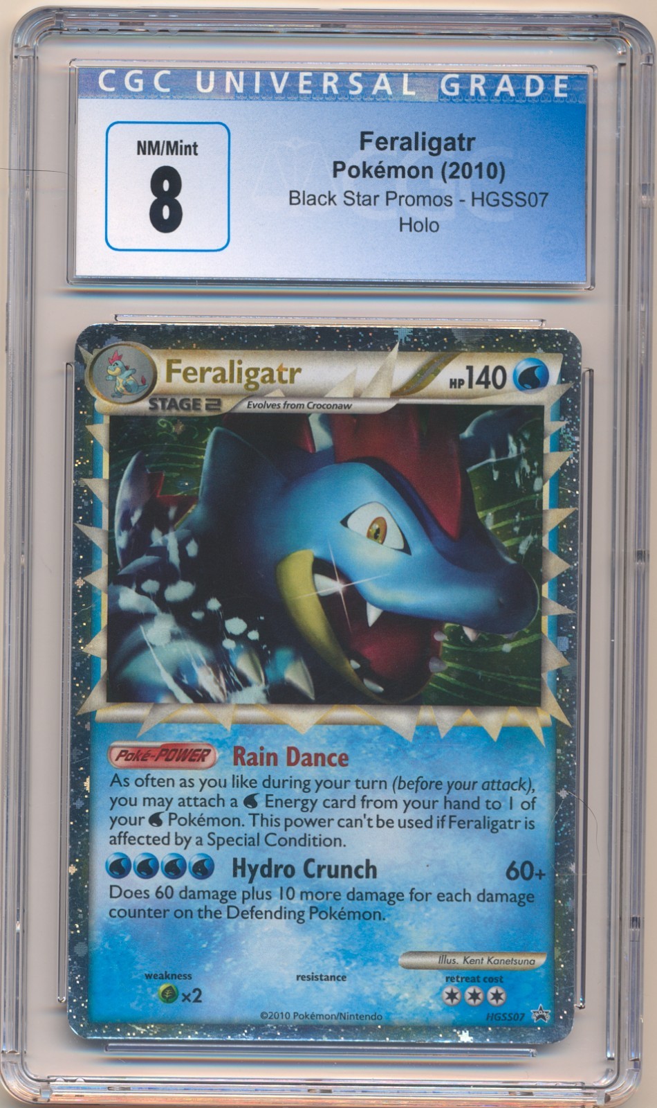 2010 Pokemon HGSS Black Star Promo Feraligatr Prime HGSS07 CGC 8 NM/Mint