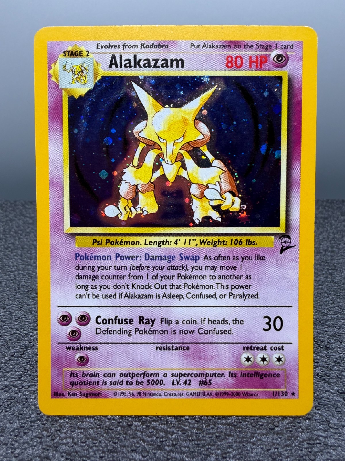 1999-2000 POKEMON Alakazam Base Set 2 1/130 Holo
