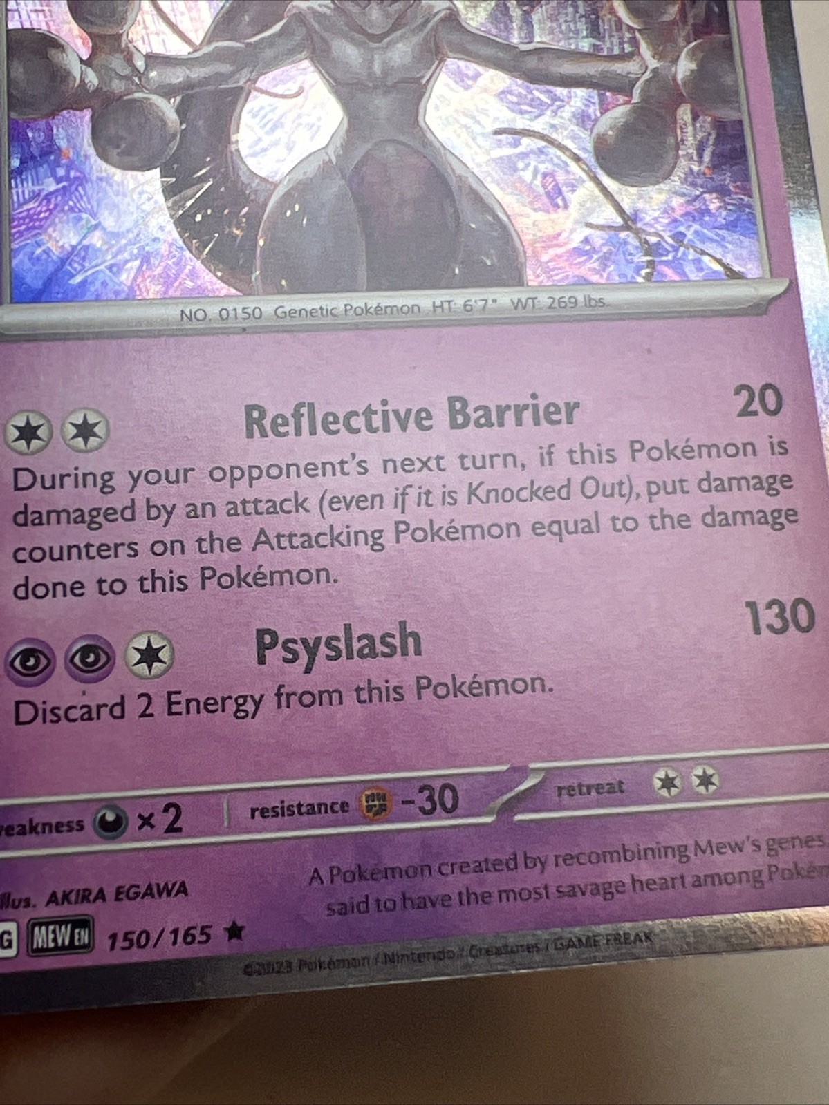 LP Mewtwo 150/165 Holofoil Scarlet & Violet 151 AUTHENTIC Rare Pokemon Card