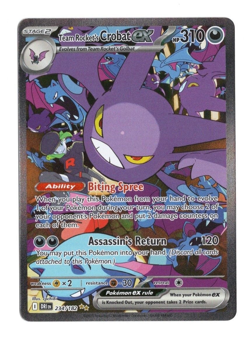 Pokemon Team Rocket’s Crobat EX 234/182 Destined Rivals Illustration Rare NM