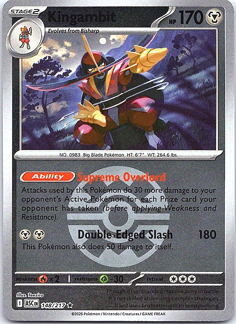 Kingambit (Quick Ball) Reverse Holo Rare ME: Ascended Heroes 148/217 NM