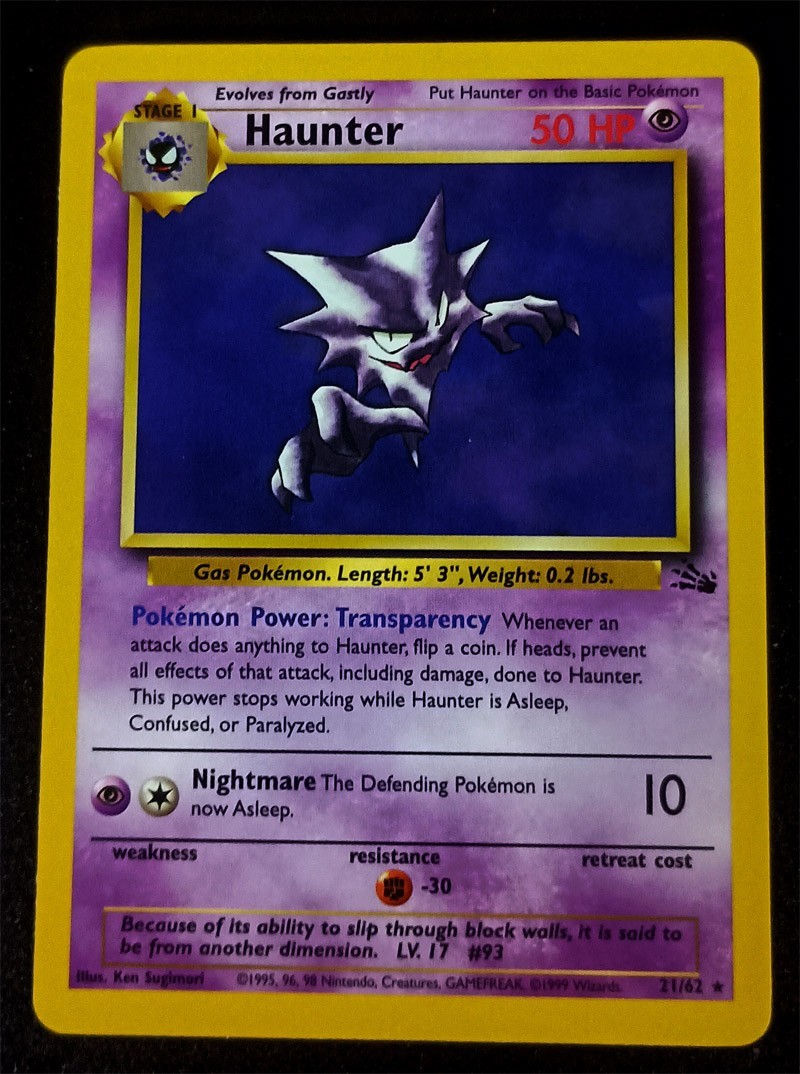 Haunter 21/62 Rare Non Holo Fossil Unlimited NM With Free eBay Shipping