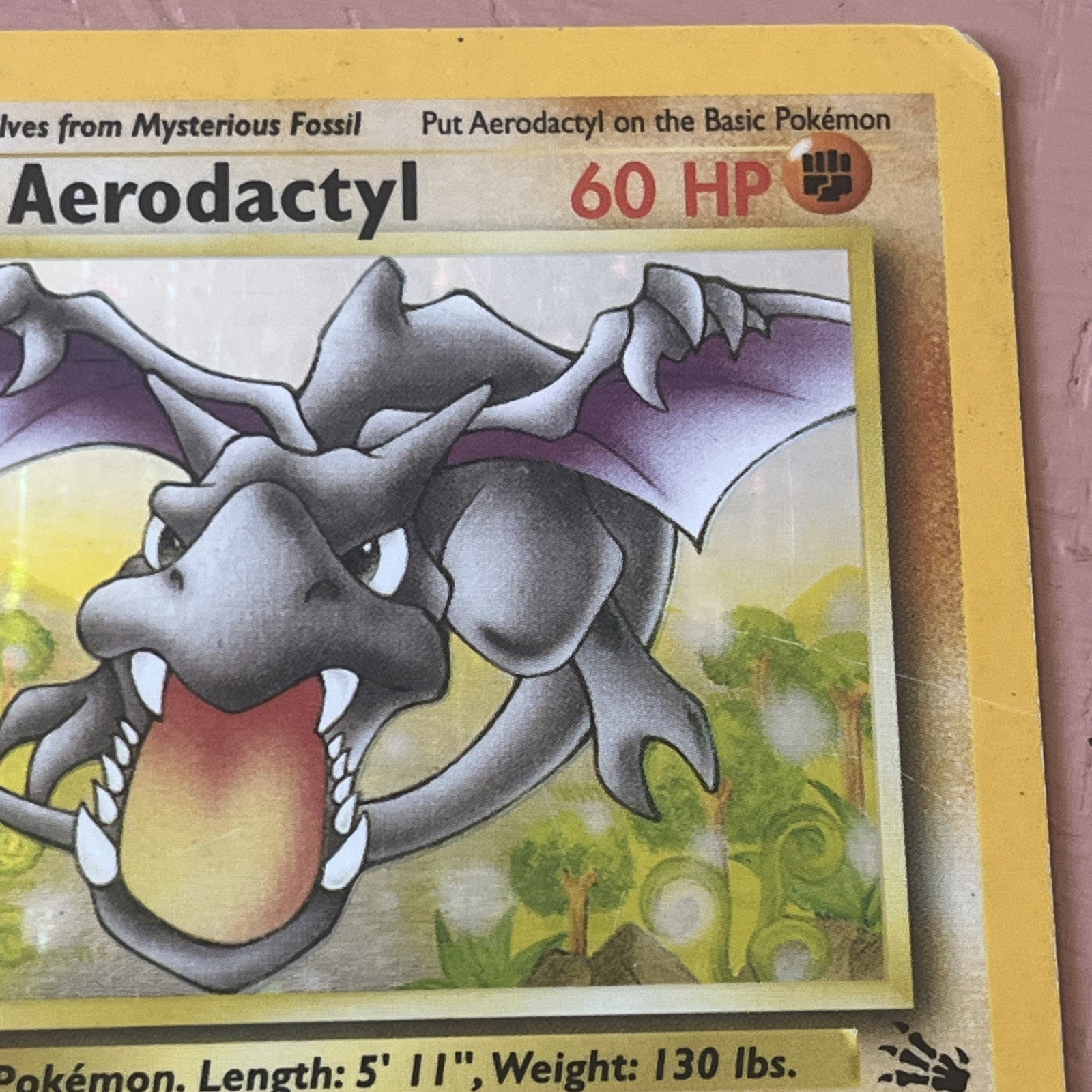 Pokémon Prerelease Aerodactyl #1/62 Holo Rare – 1st Edition Fossil – MP