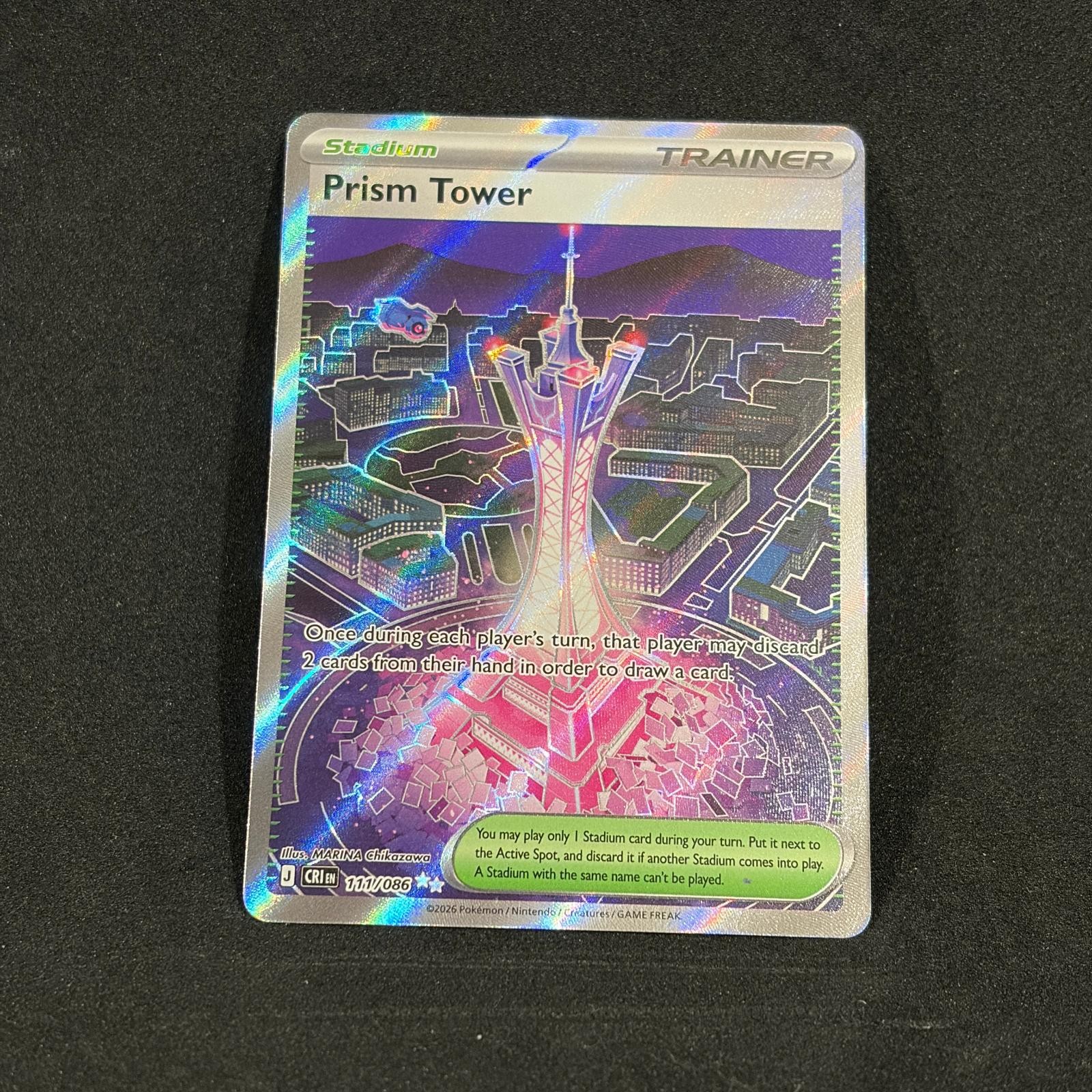Prism Tower 111/086 Ultra Rare Chaos Rising Pokemon Holo Near Mint