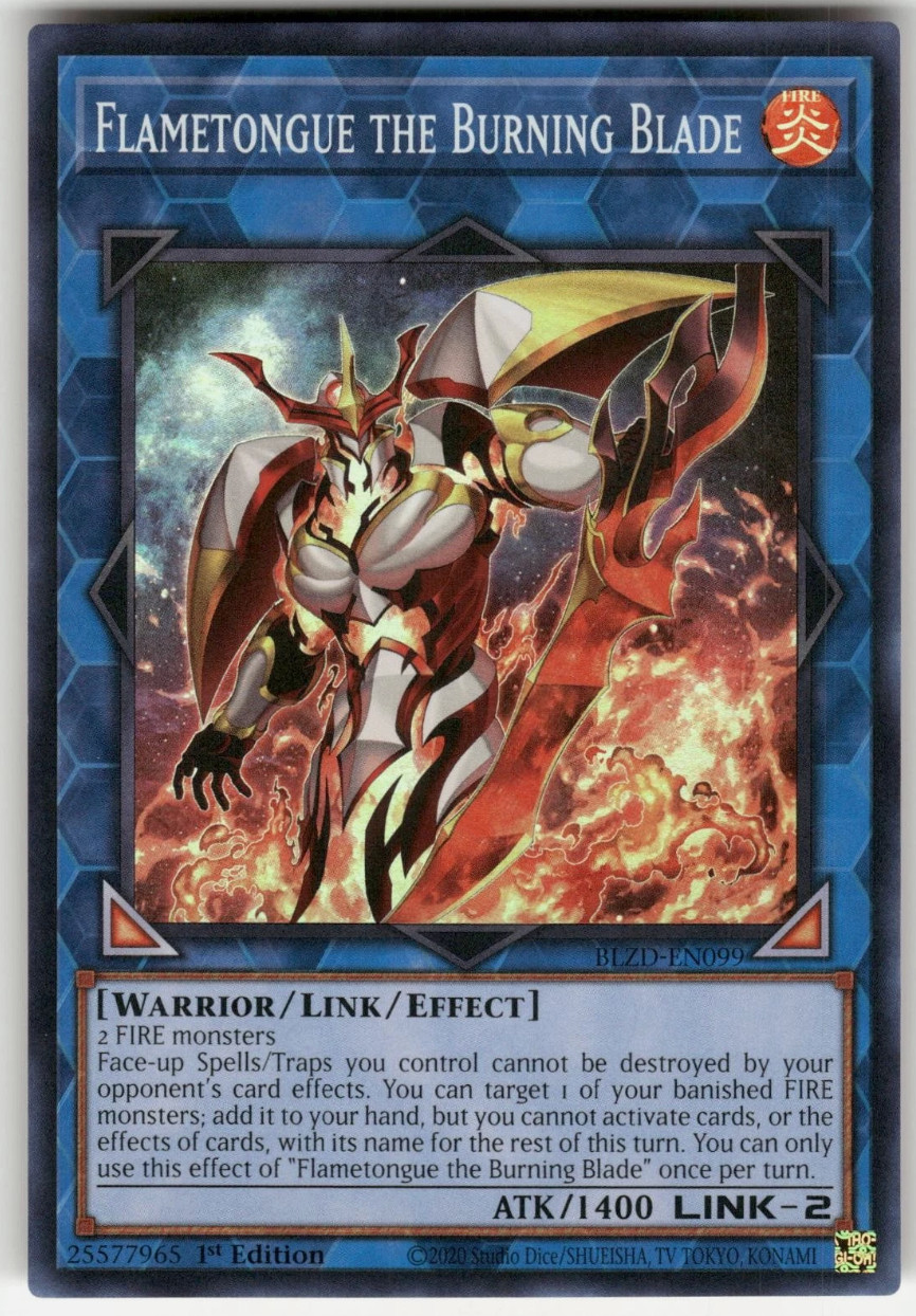 Flametongue Burning Blade – BLZD-EN099 – Super Rare – Blazing Dominion – NM/M