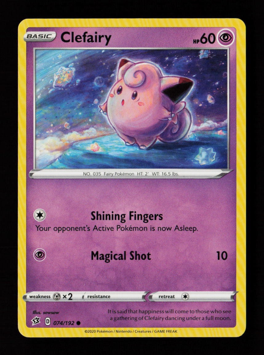 Clefairy 074/192 Common Rebel Clash Pokemon Cards