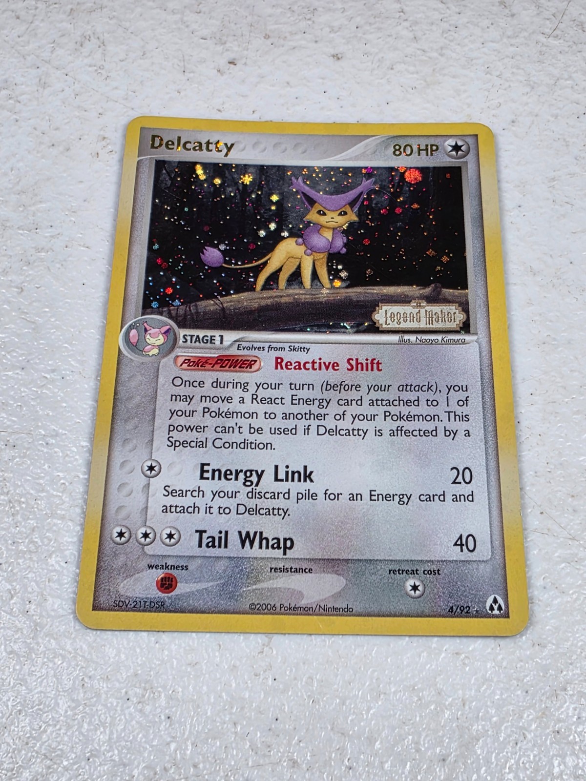 Pokemon Card – Delcatty Legend Maker 4/92 Holo Reverse Holo Rare Stamped