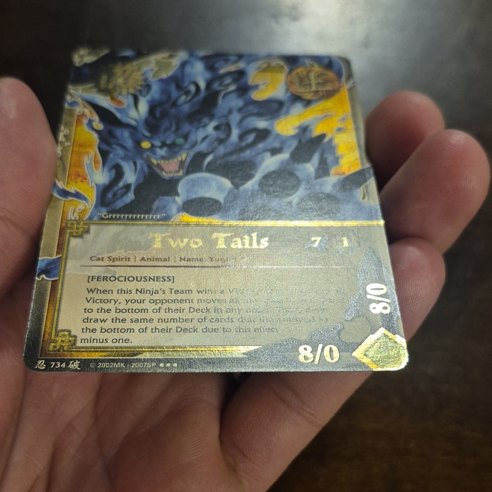 Naruto CCG “Two Tails Yugito Ni’i” SUPER Gold Foil Cat Spirit Card N-734 2007SP