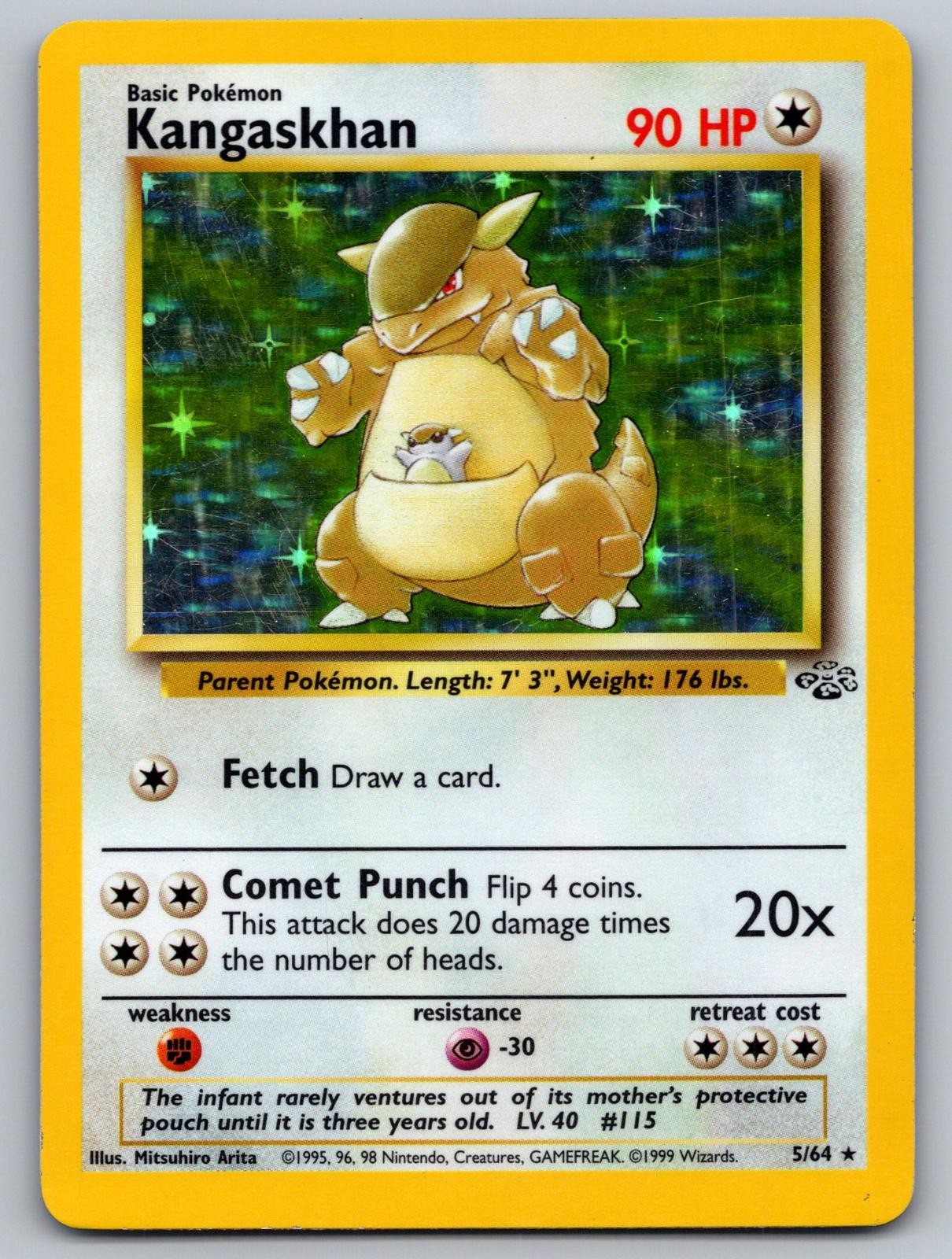 Kangaskhan 5/64 Rare Jungle Pokemon Unlimited Holo Near Mint