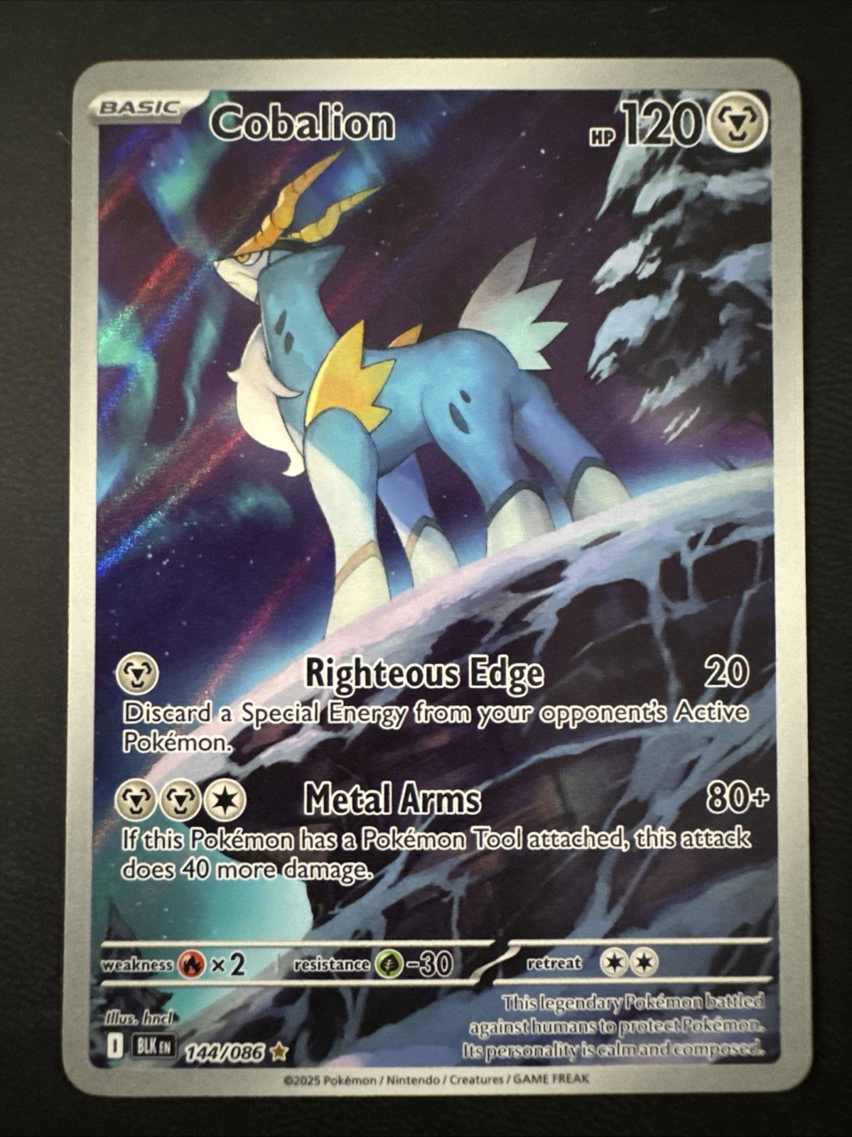 Cobalion Holo Rare 144/086 Sv: Black Bolt Pokemon TCG English