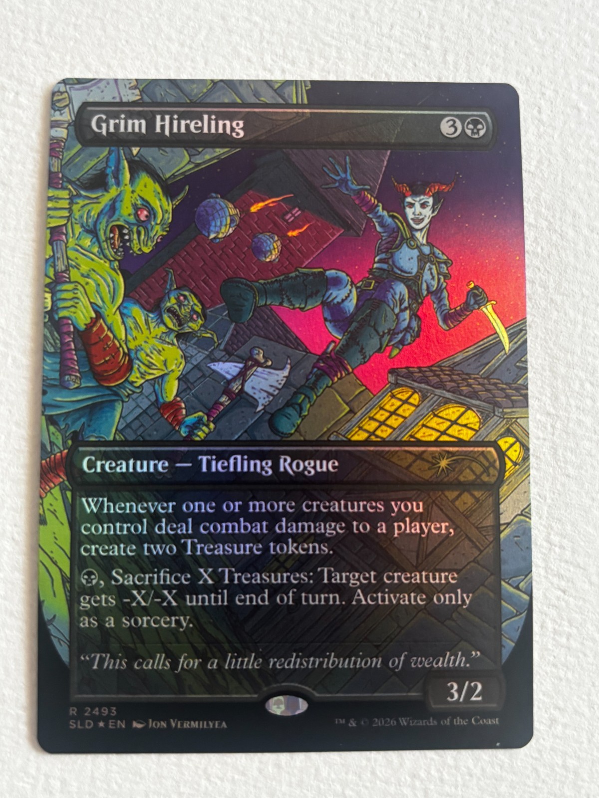 MTG: Grim Hireling (#R2493) – Secret Lair Drop / Borderless / Foil
