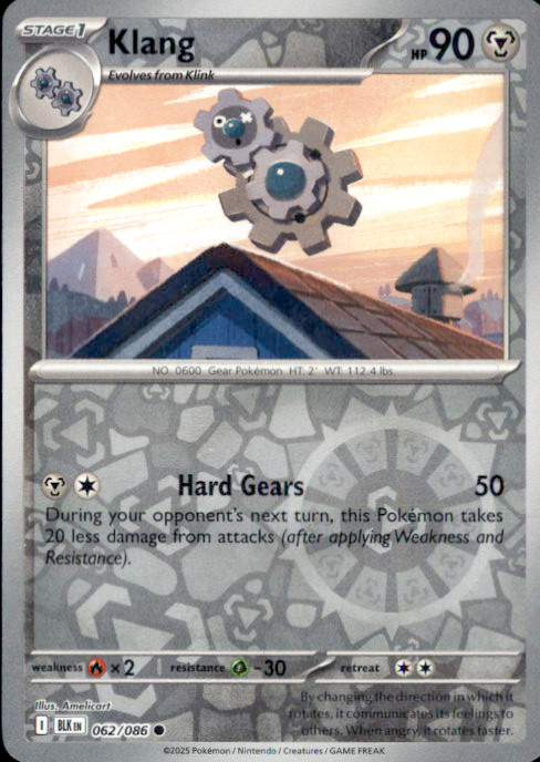 Klang Reverse Holo Common SV: Black Bolt 062/086 NM Amelicart 2025