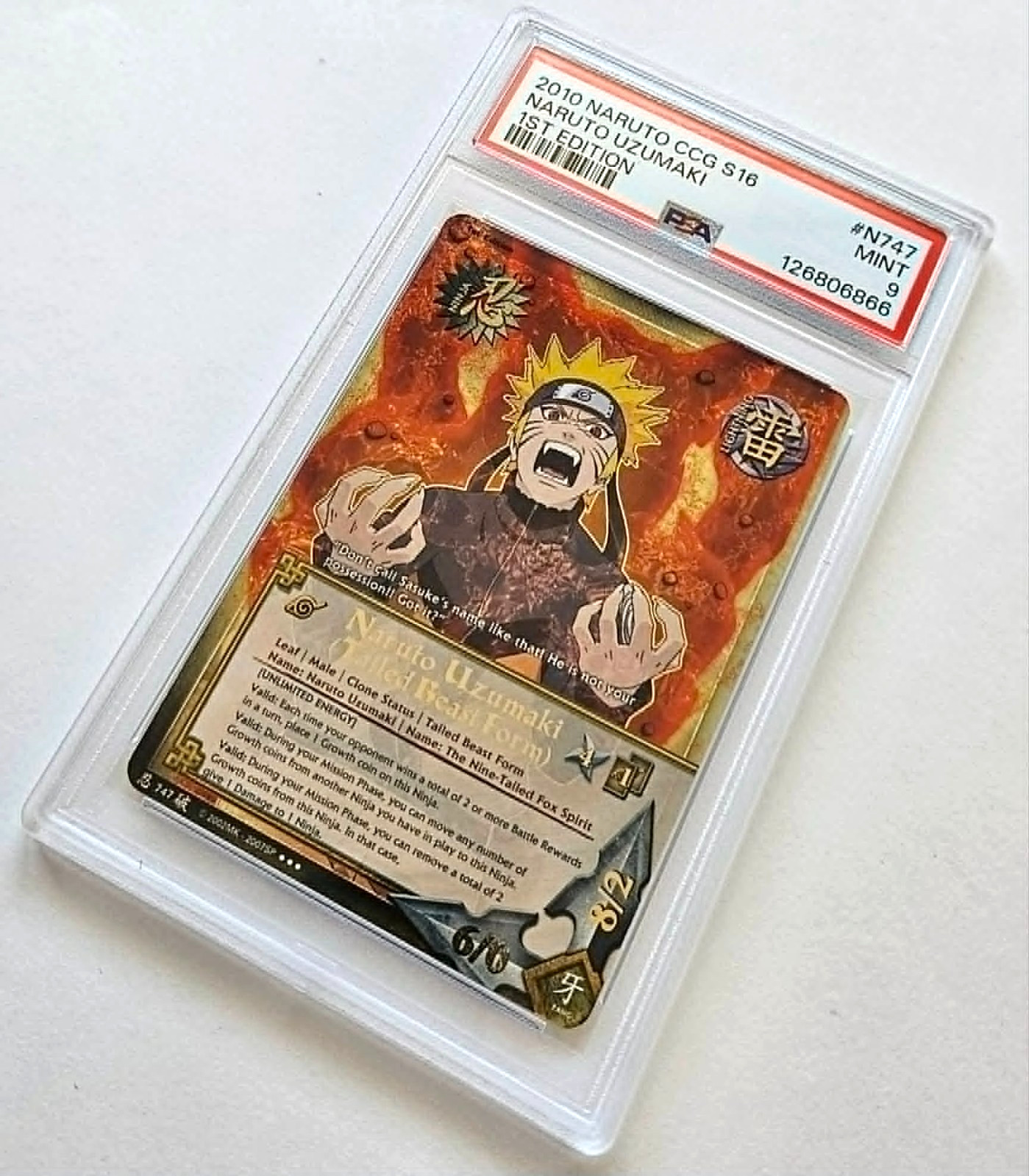 Naruto Tailed Beast Form PSA 9 N747 1st Edition Broken Promise CCG Bandai 2010
