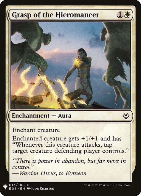 Grasp of the Hieromancer 13 E01 List Aura White Common MTG Aura Kieryluk NM