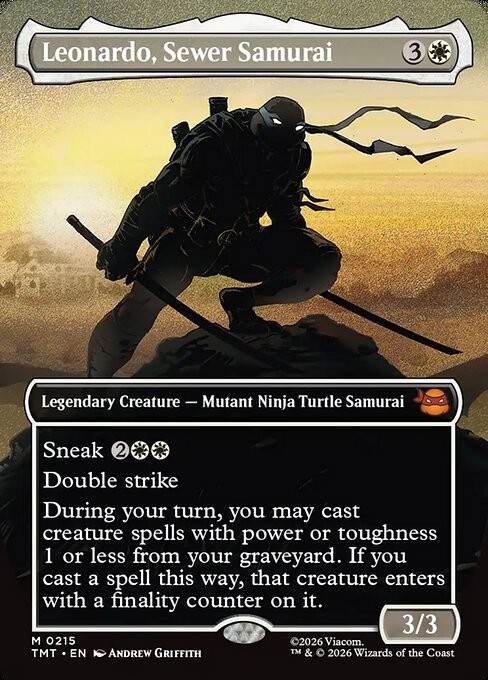 Leonardo, Sewer Samurai x1 1x Borderless TMT TMNT NM MTG
