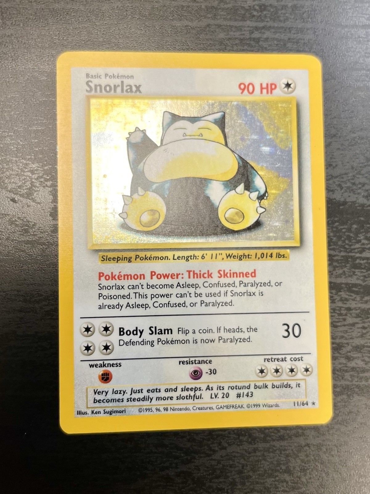 Snorlax Jungle No Symbol Error Holo Rare 11/64 Unlimited English 1999