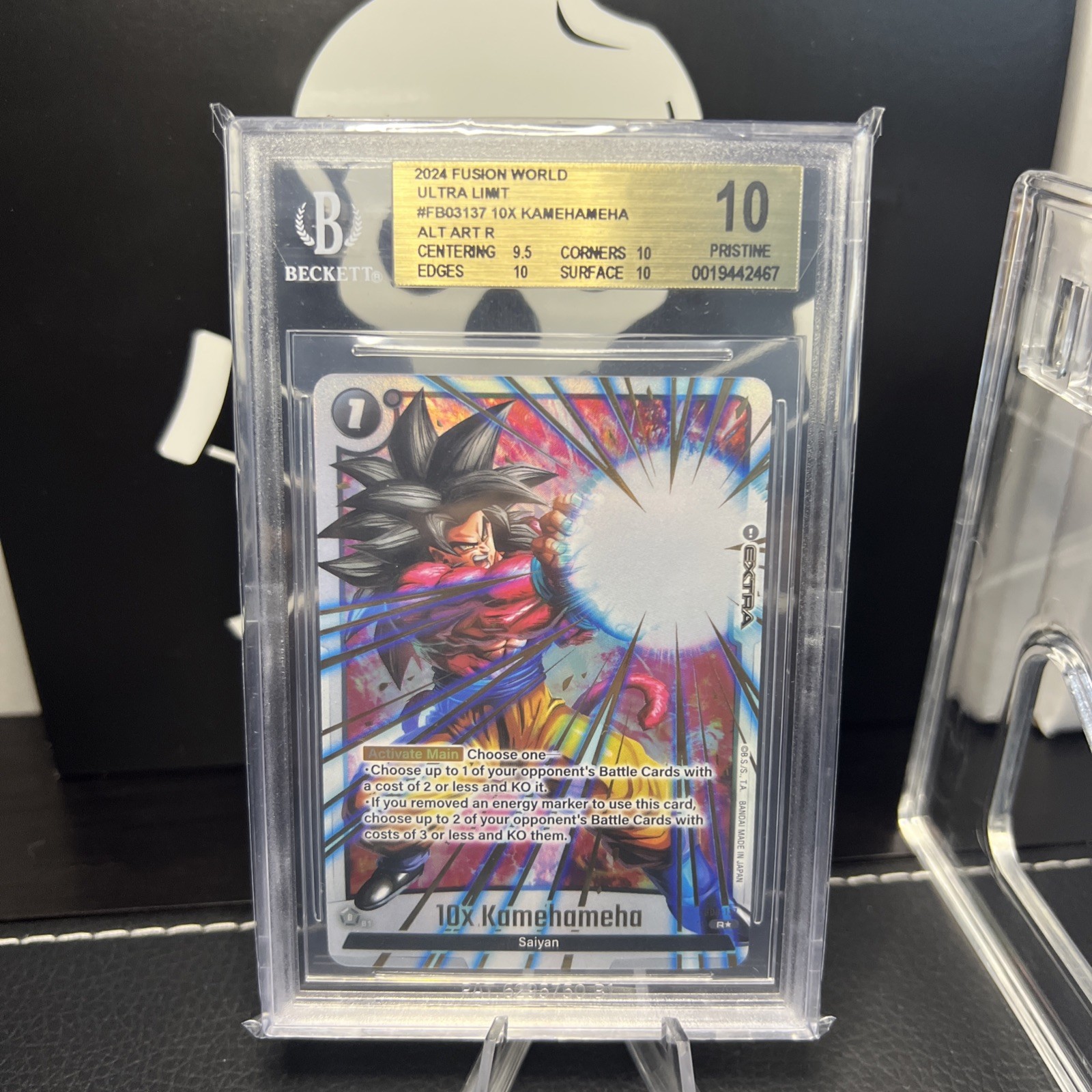 10x-Kamehameha FB03-137 Alternate Art Dragon Ball Super Card SS4 Son Goku BGS 10