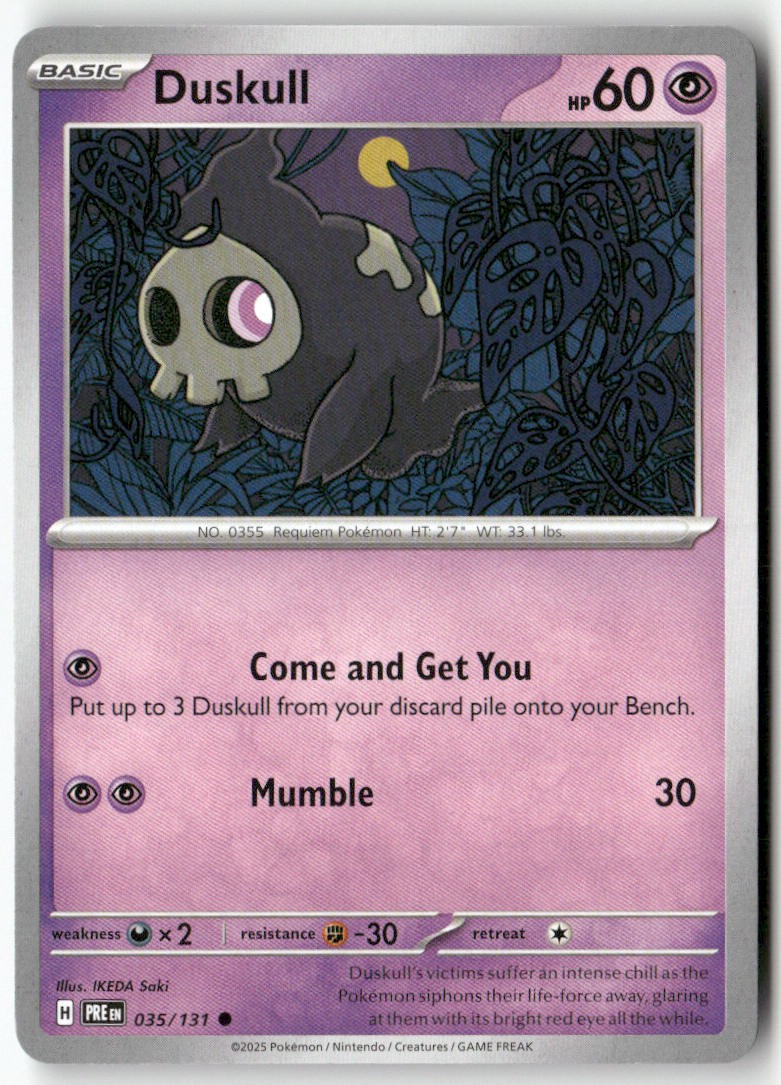 Duskull 035/131 Prismatic Evolutions Common Pokemon IKEDA Saki