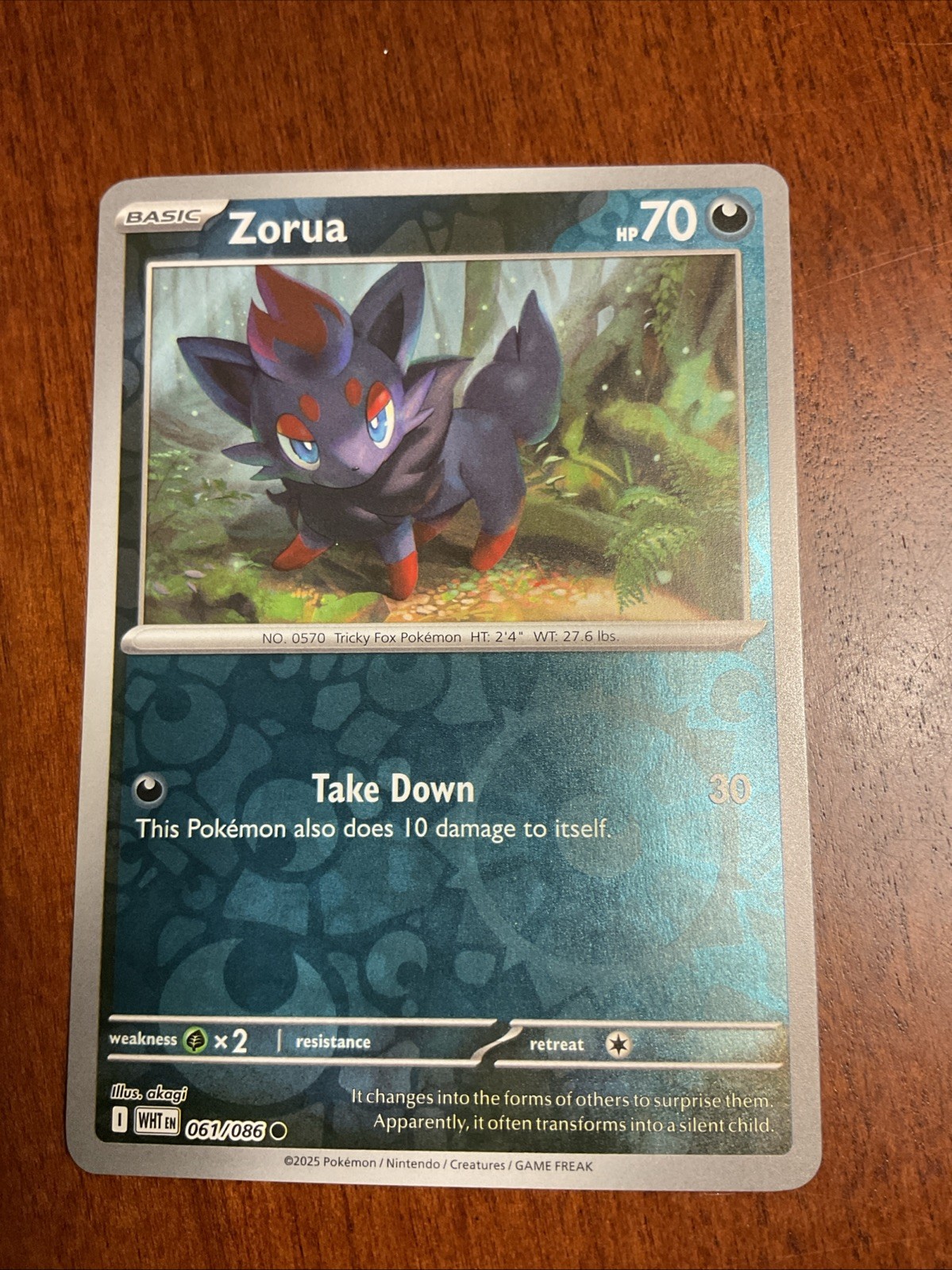 Zorua 061/086 White Flare Reverse Holo Pokemon TCG Card