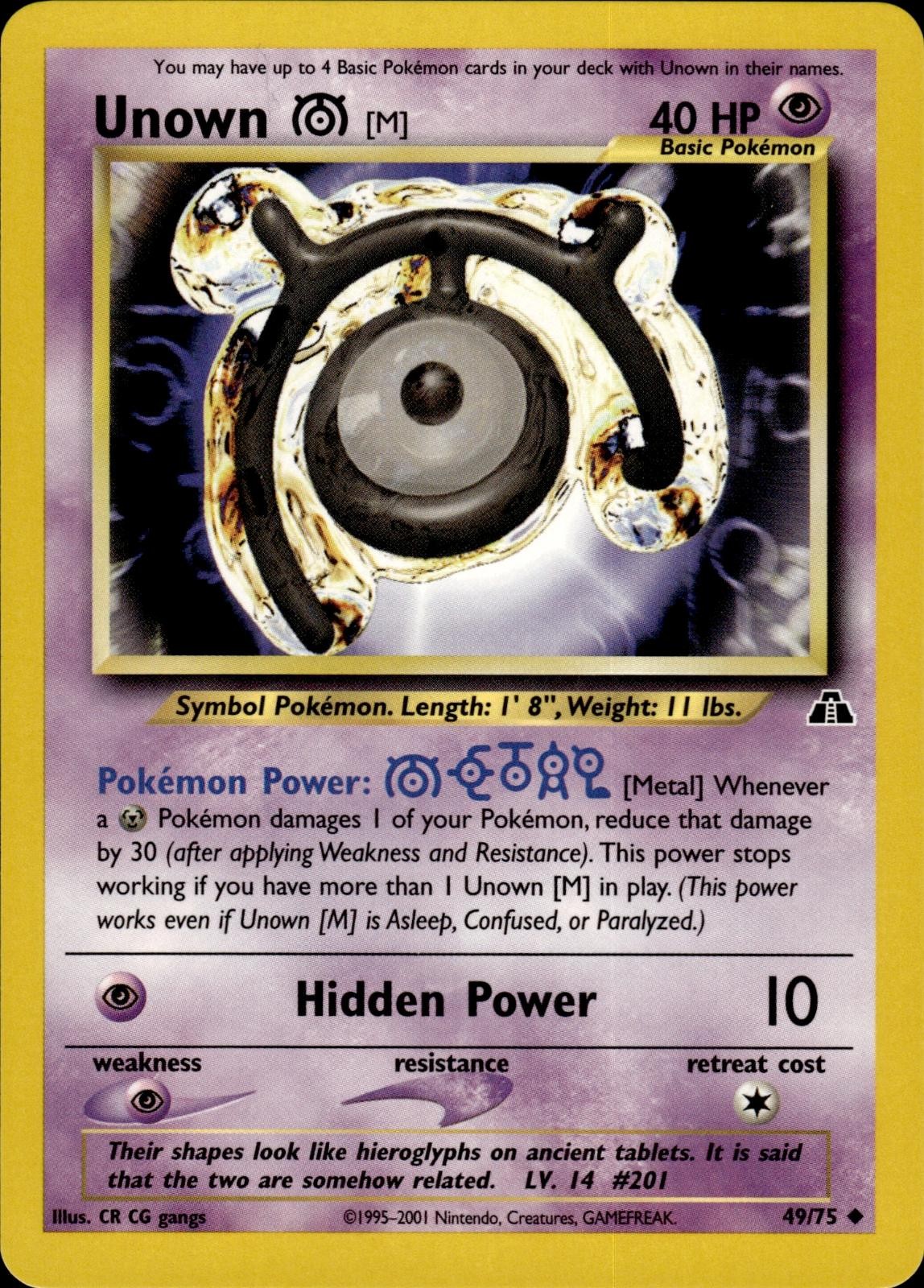 Pokemon Neo Discovery Uncommon Unown [M] 49/75 – Near Mint (NM)