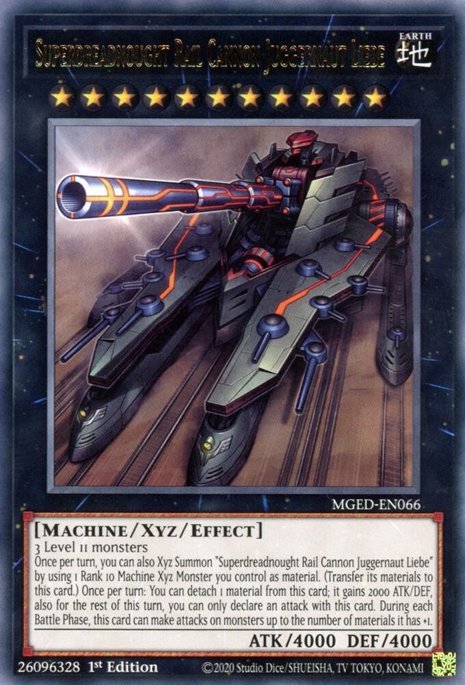 Yugioh Superdreadnought Rail Cannon Juggernaut Liebe 1st Ed Rare MGED-EN066 NM