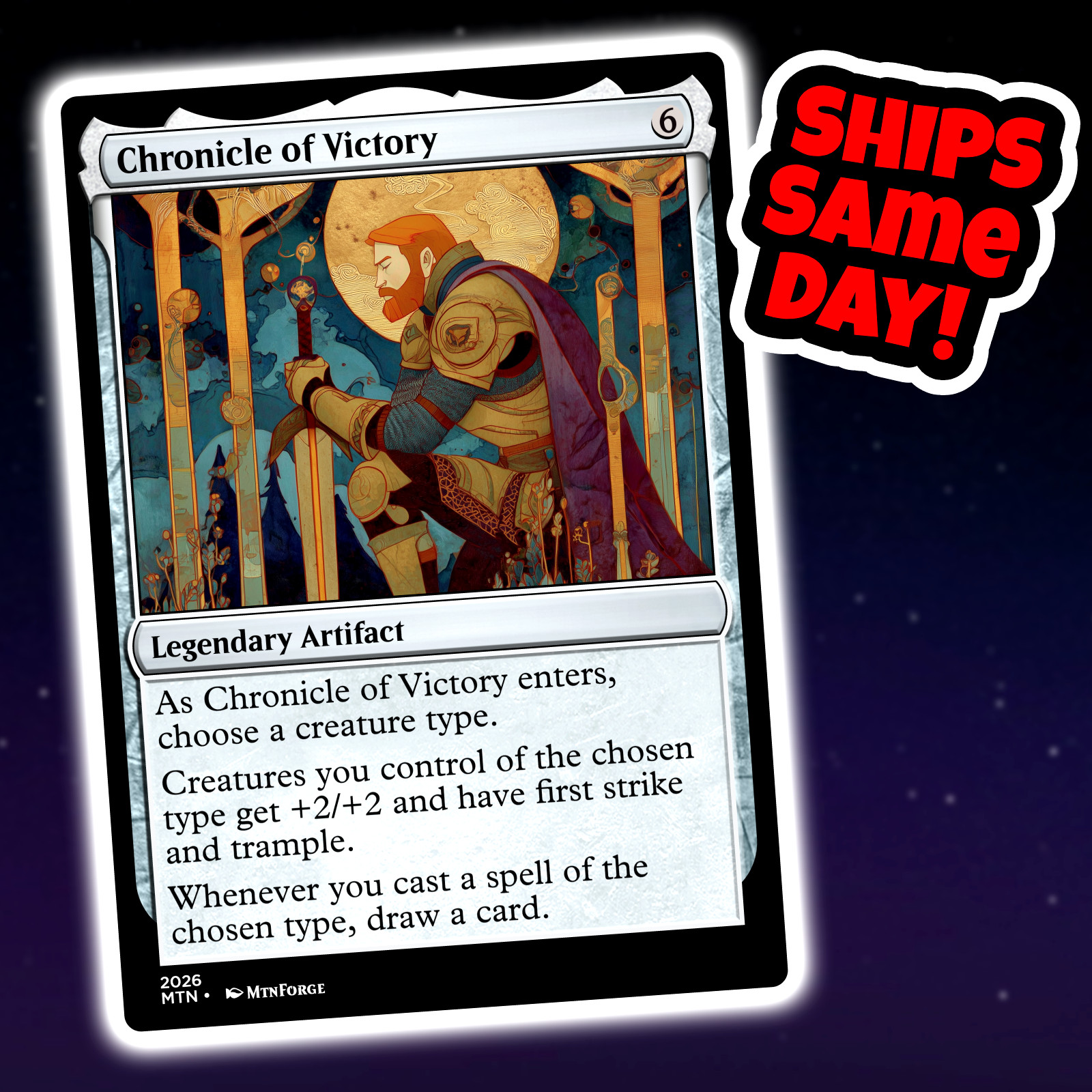Chronicle Of Victory – Custom Art Magic: The Gathering Playtest Card – Commander